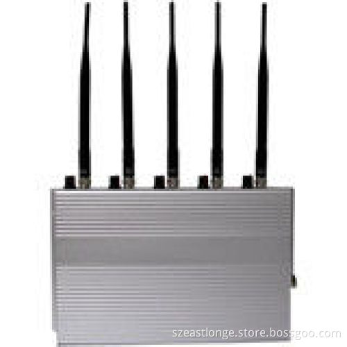 5 Antenna Gsm 3g Remote Control Jammer 2100 - 2200mhz For Military